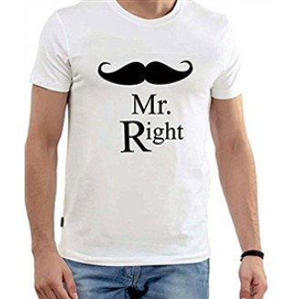 Mr Right Cotton Men T Shirt Anniversary gifts Delivery Jaipur, Rajasthan